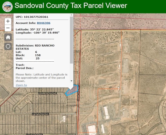 6634 Valmera Rd NE, Rio Rancho NM, 87144 land for sale