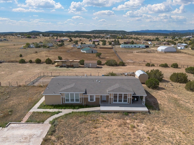 drone / aerial view with a mountain view