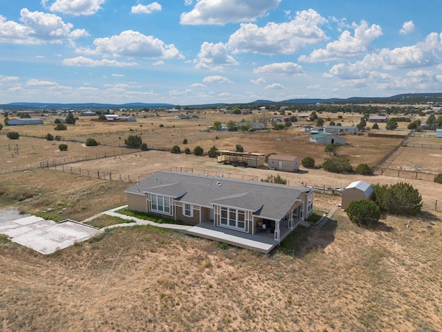 aerial view with a rural view