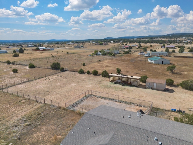 aerial view with a rural view and a mountain view