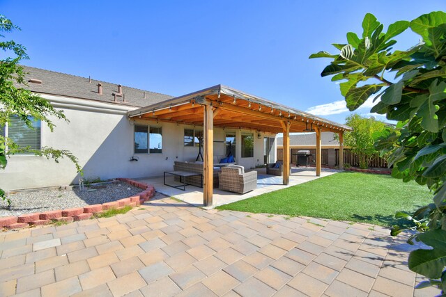 view of patio / terrace with an outdoor living space