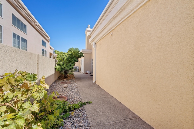 view of property exterior featuring central AC unit