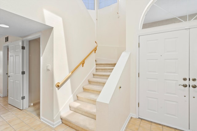 view of tiled foyer