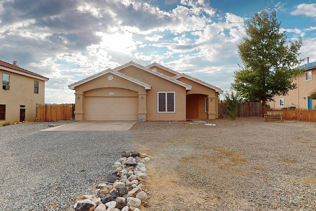 view of front of house with a garage