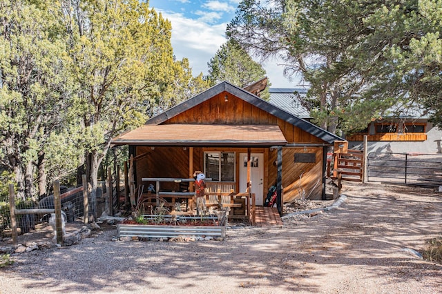 view of front of property with a porch