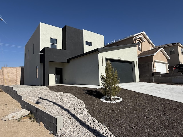 contemporary house featuring a garage