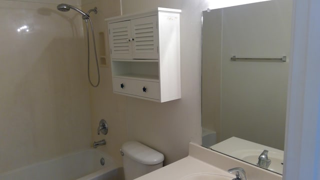 full bathroom featuring vanity, toilet, and shower / bath combination