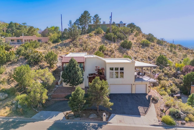 view of front of house with a garage