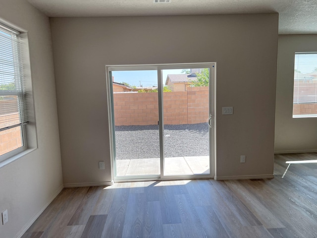 spare room with hardwood / wood-style floors and a wealth of natural light