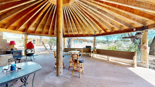 view of patio with a gazebo