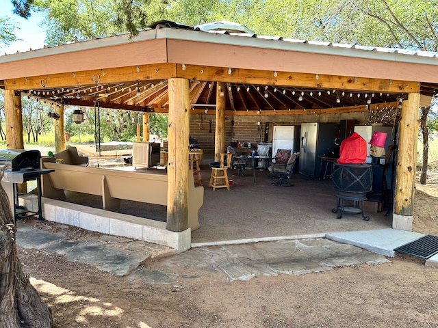 view of patio / terrace featuring a grill