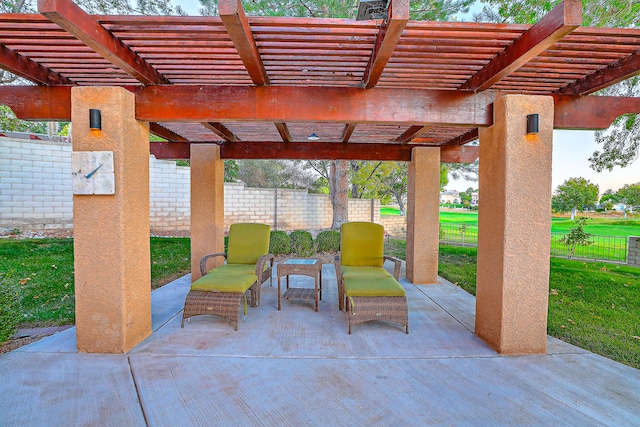 view of patio / terrace with a pergola