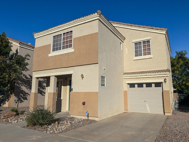 view of front of house with a garage