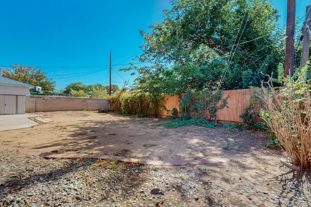 view of yard with a patio area