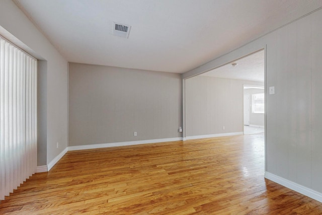 empty room featuring light wood-type flooring