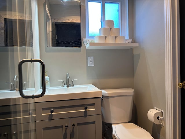 bathroom with vanity and toilet