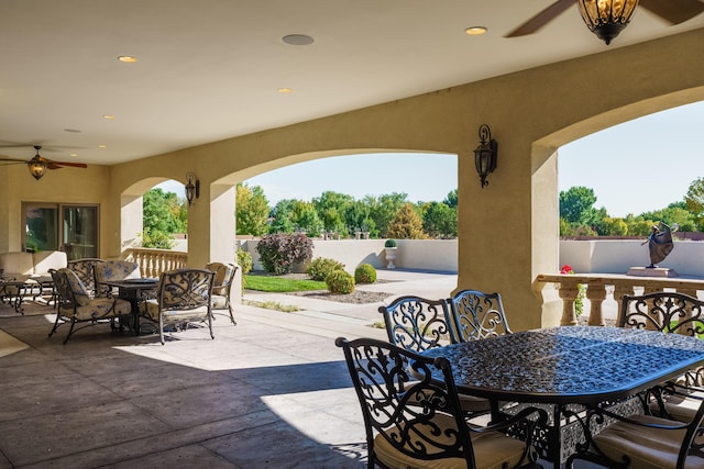 view of patio / terrace with ceiling fan