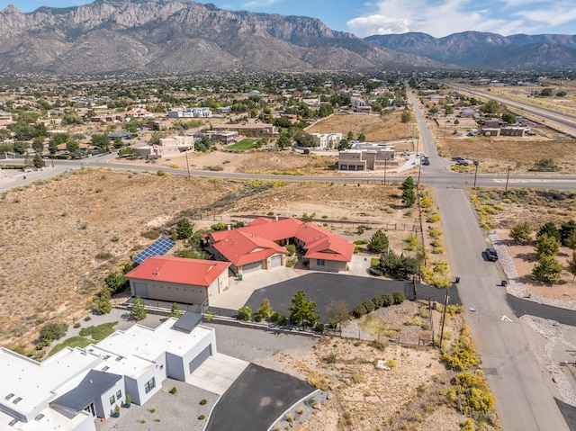 bird's eye view with a mountain view