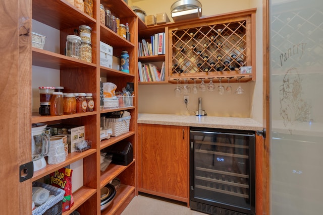 bar featuring beverage cooler