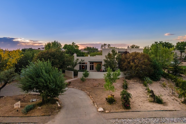 view of pueblo revival-style home