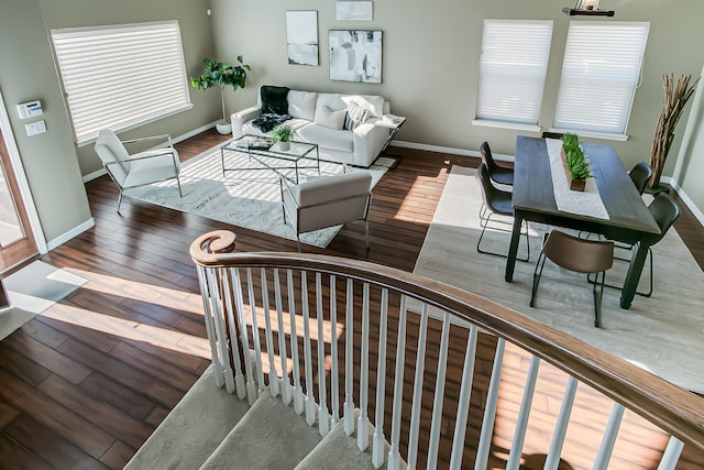 living room featuring wood-type flooring