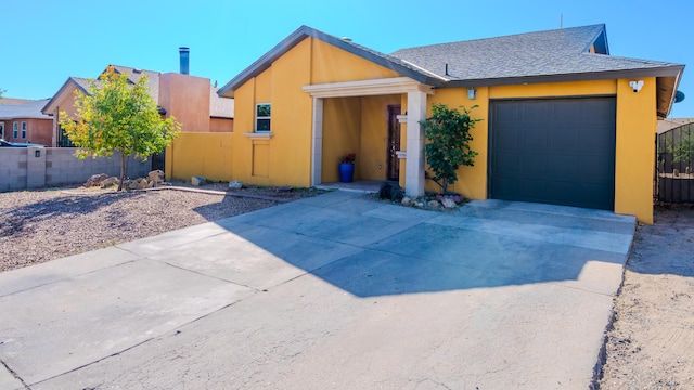 view of front of house with a garage