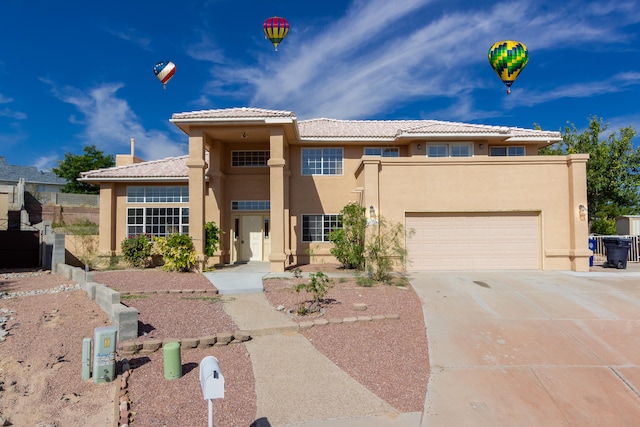 view of front of house with a garage