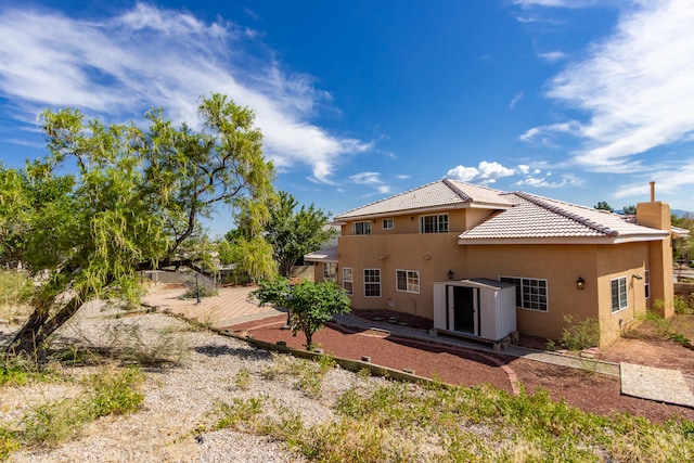 back of property with a patio