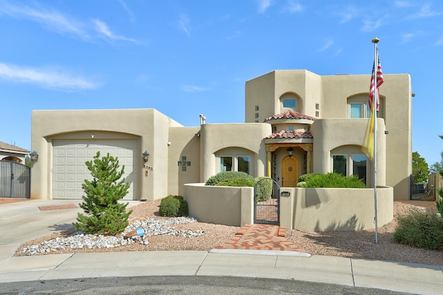 adobe home with a garage