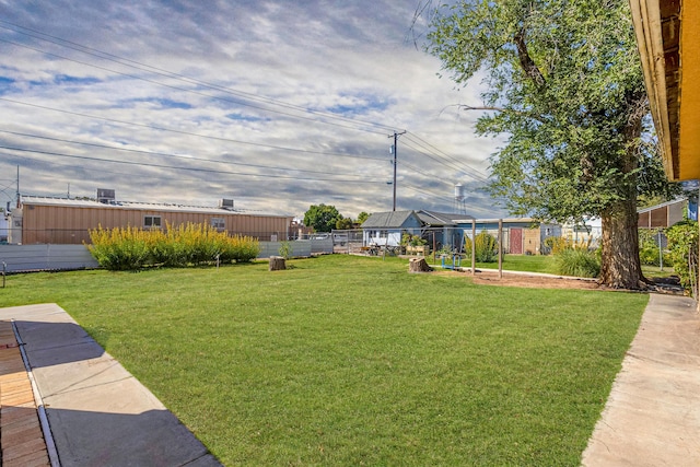 view of yard with fence