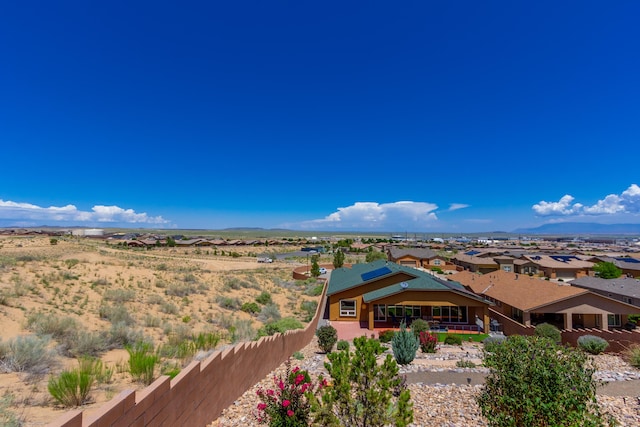 property view of mountains with a residential view