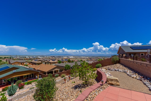 view of mountain feature with a residential view