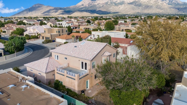 drone / aerial view with a mountain view