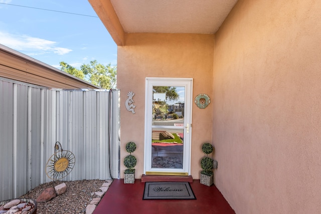 view of doorway to property