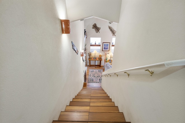 staircase with tile patterned flooring