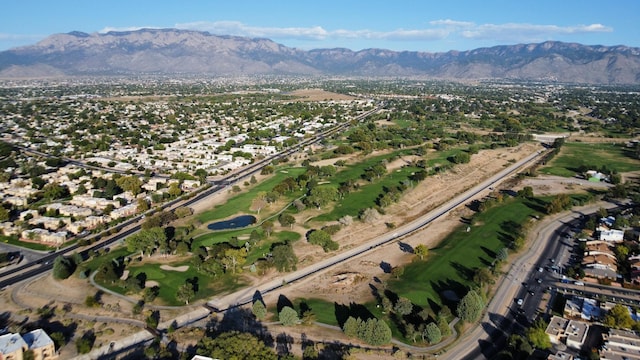 aerial view featuring a mountain view