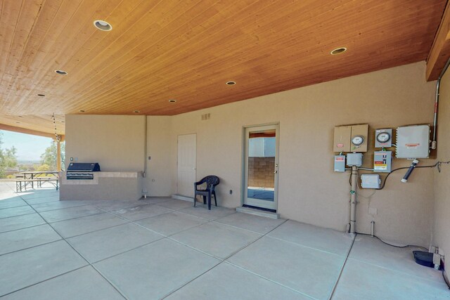 view of patio with area for grilling