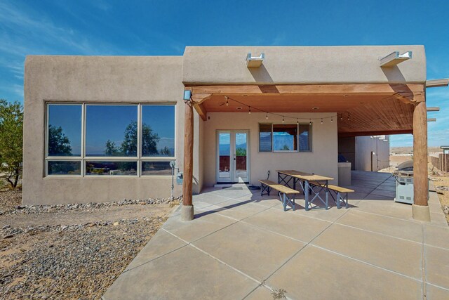 rear view of property with a patio area and french doors