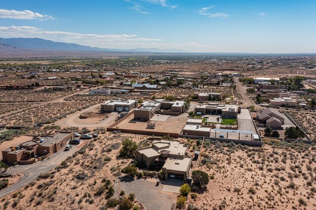 drone / aerial view with a mountain view