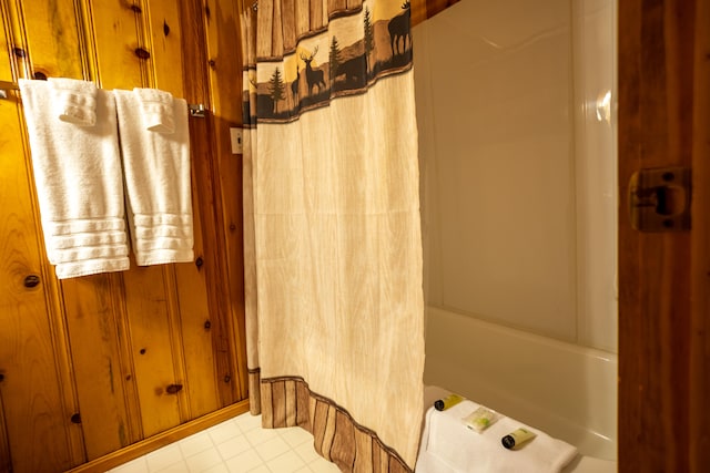 bathroom with tile patterned flooring