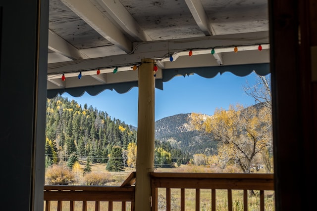 exterior details with a mountain view