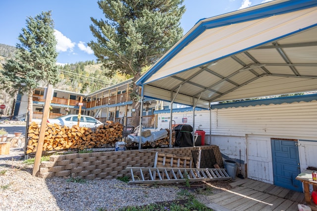 view of patio featuring a deck