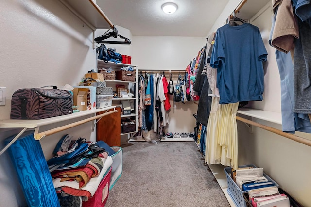 spacious closet with carpet flooring