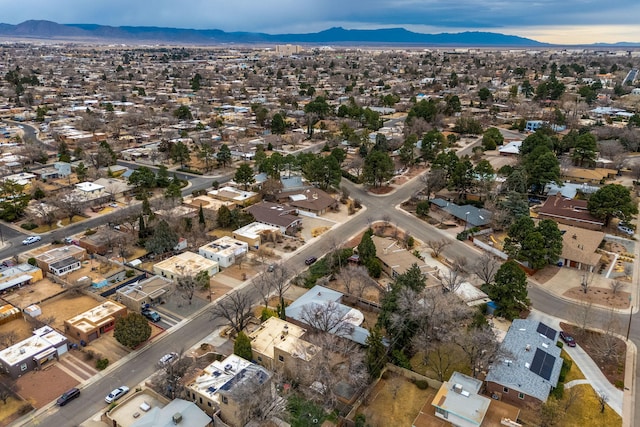 aerial view with a mountain view