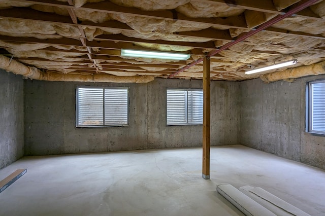 basement with a healthy amount of sunlight