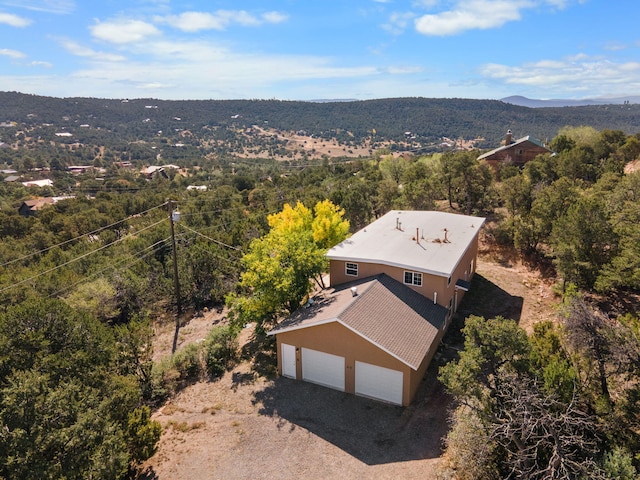 aerial view with a mountain view