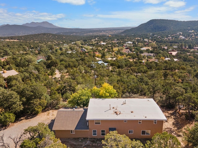 drone / aerial view with a mountain view