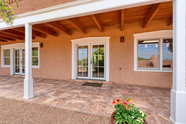 view of patio featuring french doors