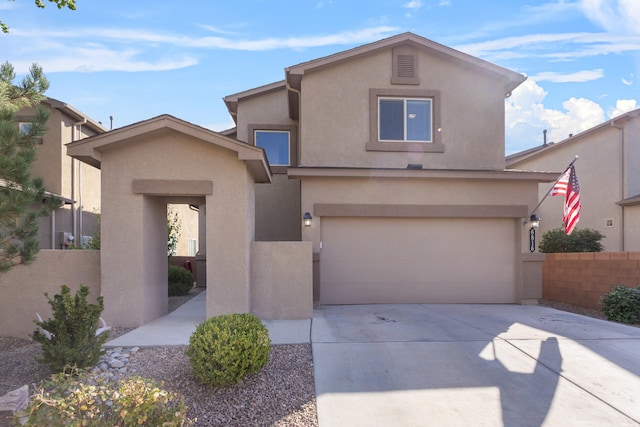 view of property with a garage