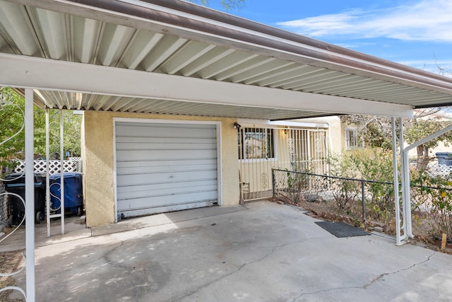 view of garage